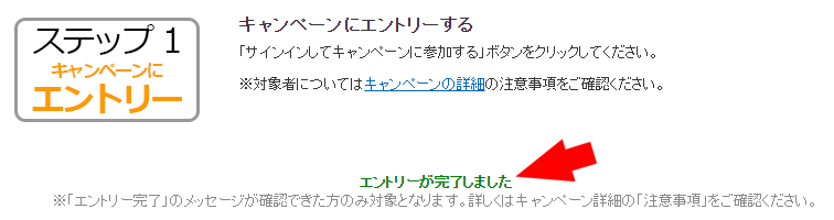 エントリーが完了しました
