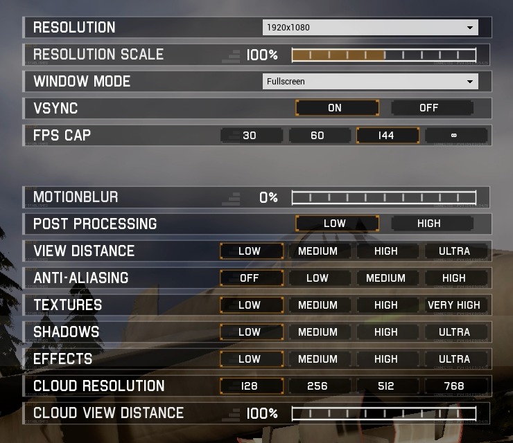 Settings＞Video_ProjectWingman