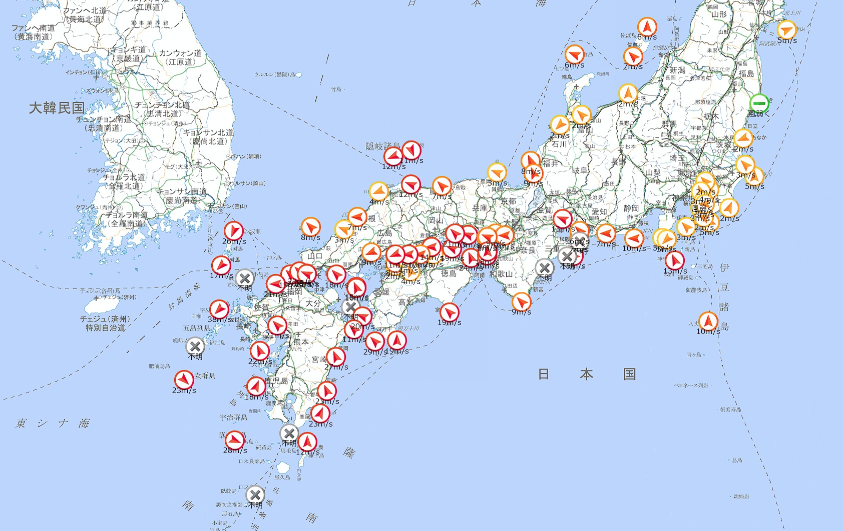 台風10号_2020年9月7日