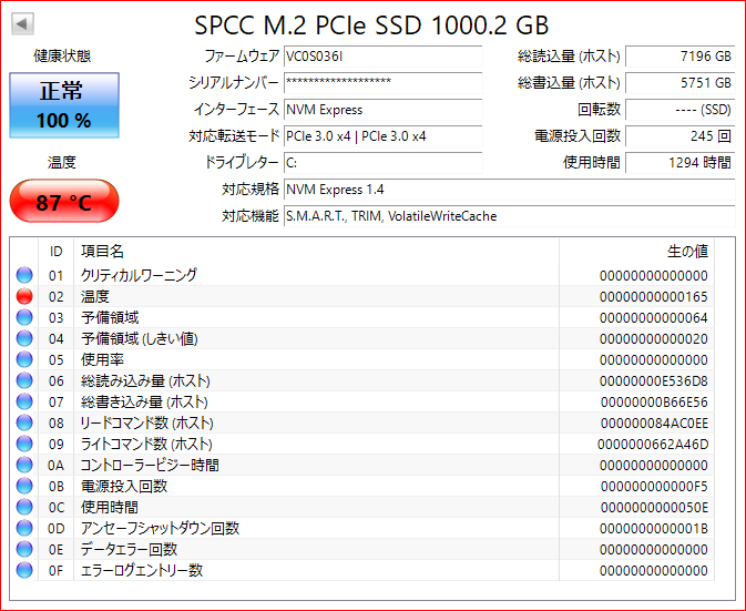 SSD87度_室温27度