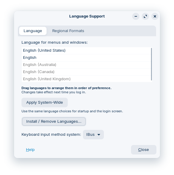 Language Support