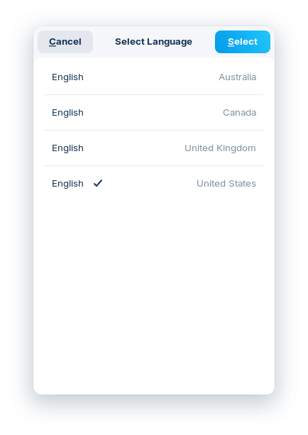 Select Language