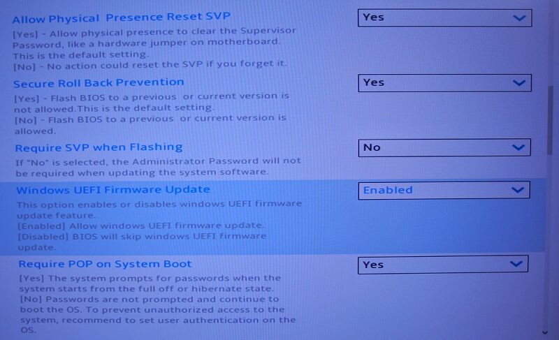 Windows UEFI Firmware Update