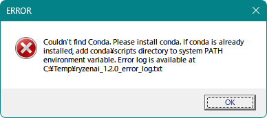 Couldn't find Conda