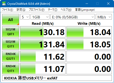 速度 TransMemory U366 exFAT
