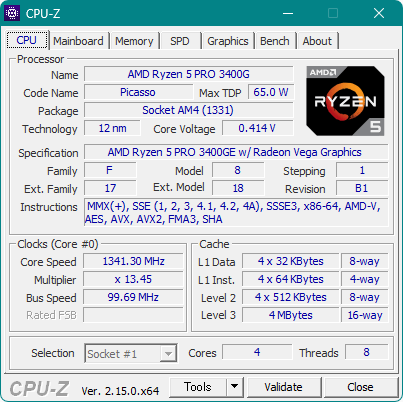 AMD Ryzen 5 PRO 3400GE