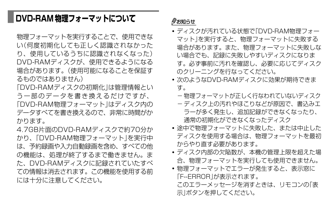 DVD-RAM 物理フォーマットについて