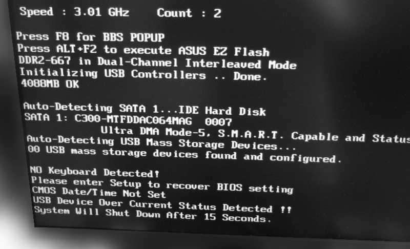 USB Device Over Current Status Detected