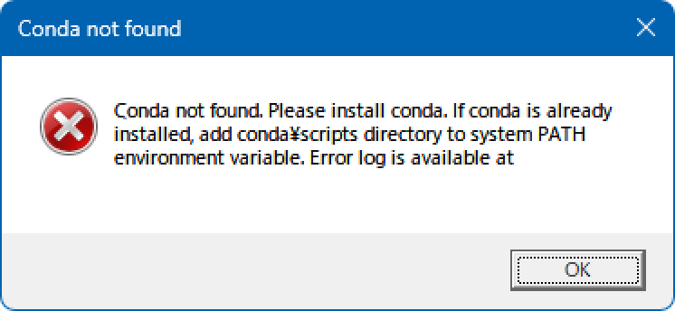 Conda not found