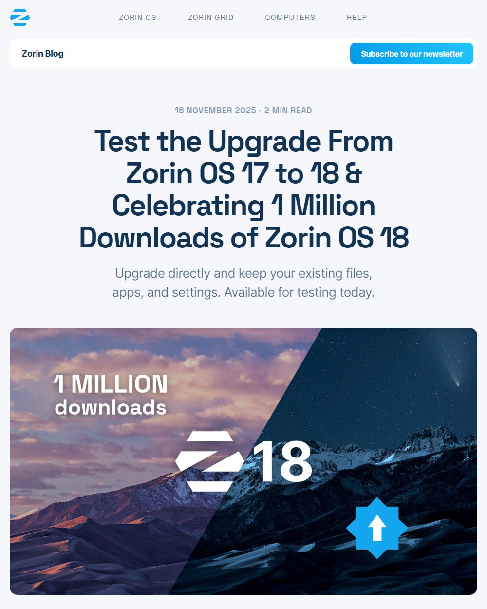 Test the Upgrade From Zorin OS 17 to 18